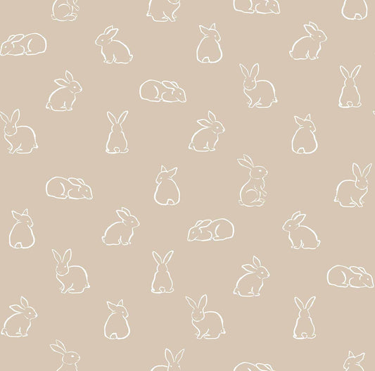 ورق جدران Mini Me Beige Bunny Rabbits